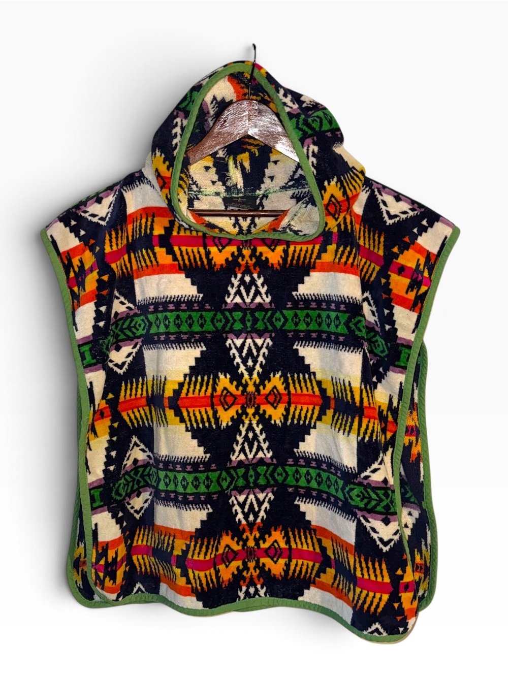 Pendleton Hooded Towel Poncho Southwestern Aztec Cotton Beach Cover Up